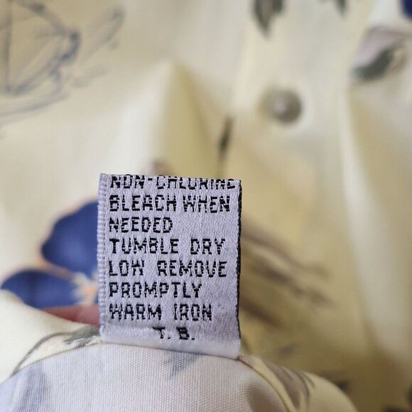 Pierre Cardin Tropical‎ Shirt Mens L Short Sleeve Yellow Floral Print Buttons - Picture 9 of 9